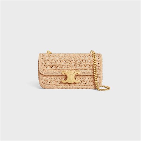 celine raffia shoulder bag